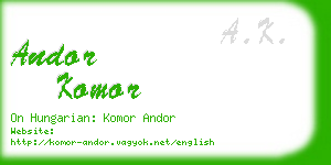 andor komor business card